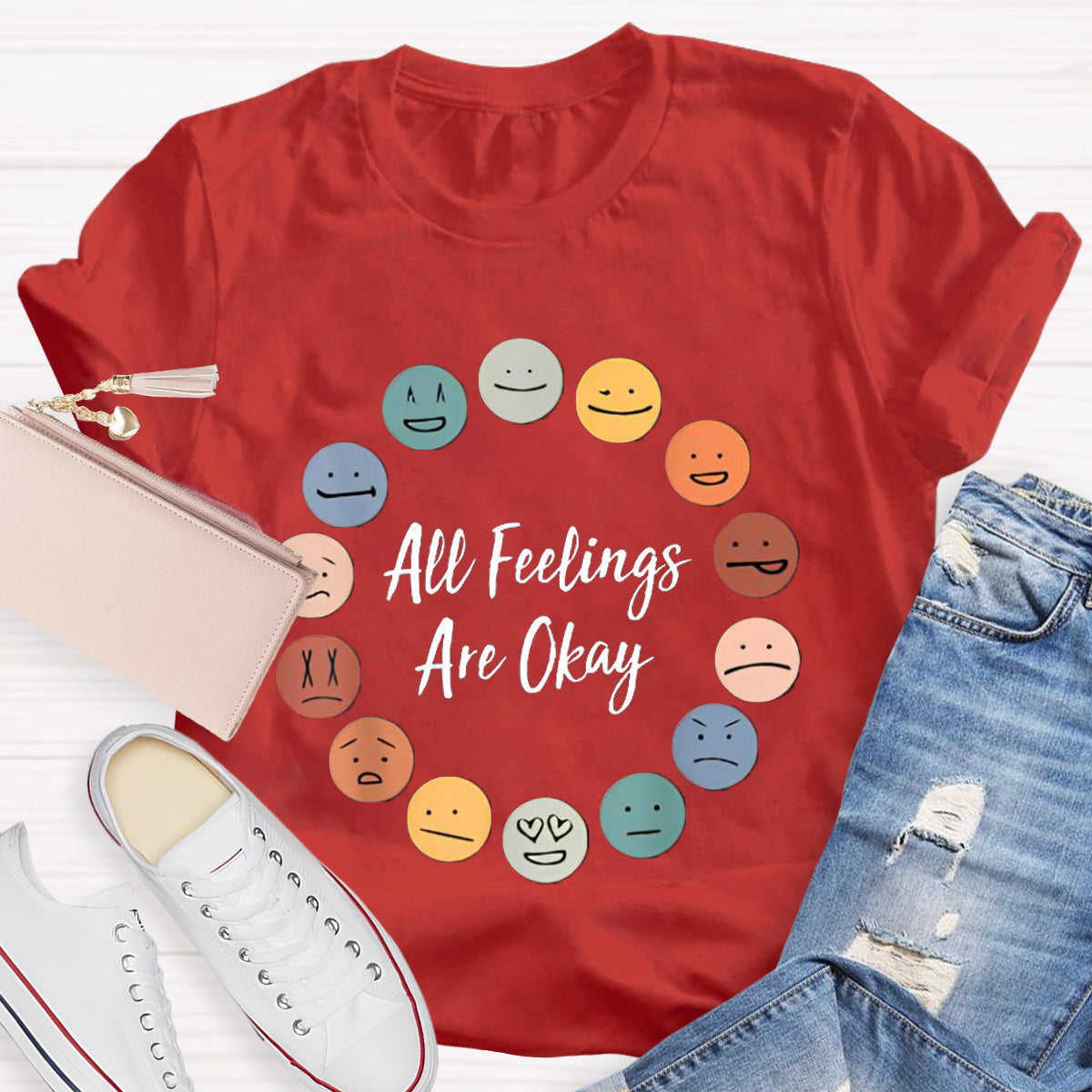 All Feelings Are Okay Smiley Face T-Shirt