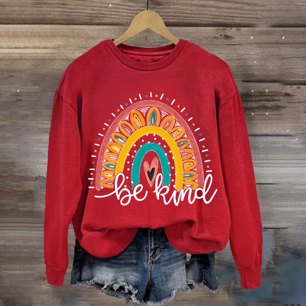 Be Kind Rainbow Heart Sweatshirt