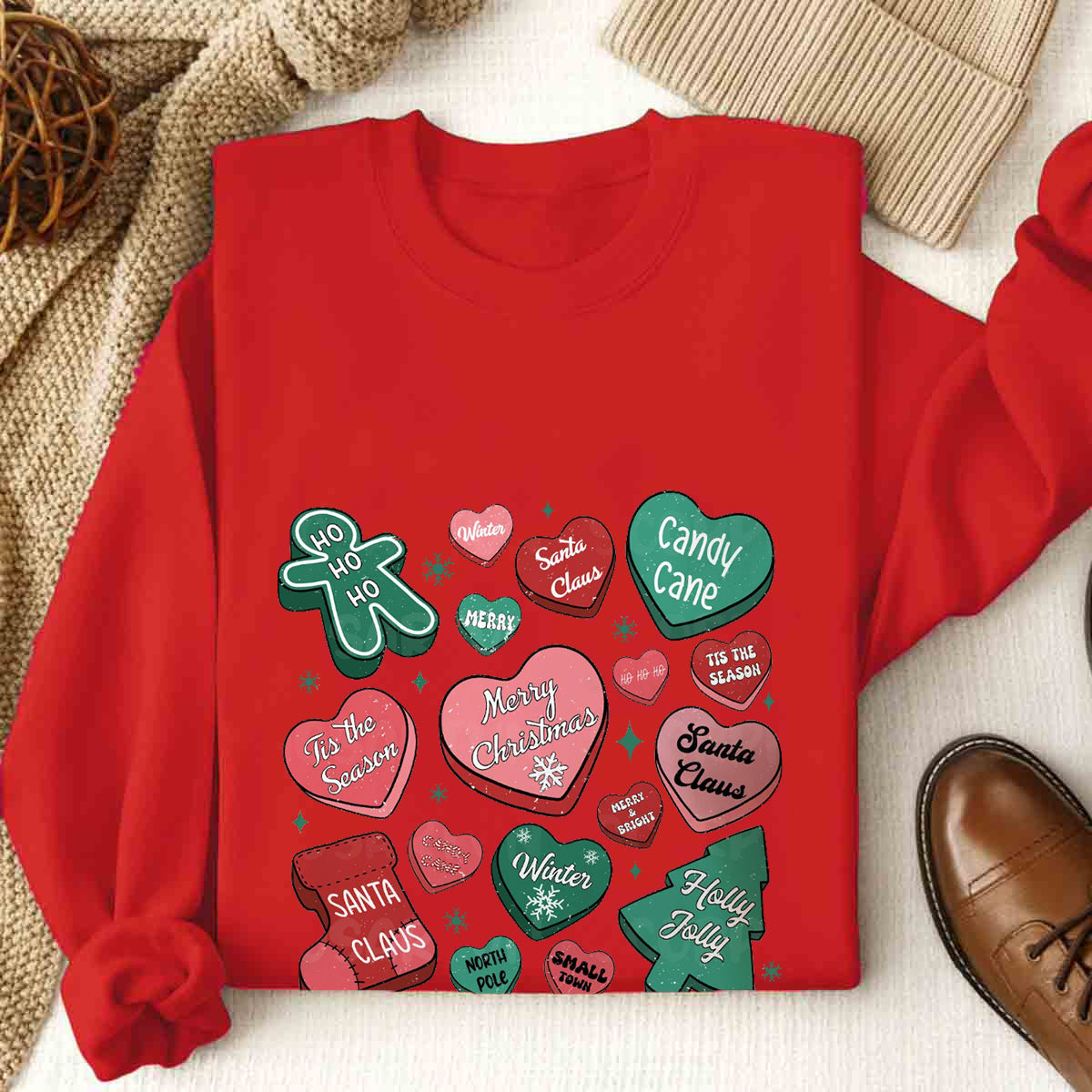 Candy Hearts Christmas T-Shirt