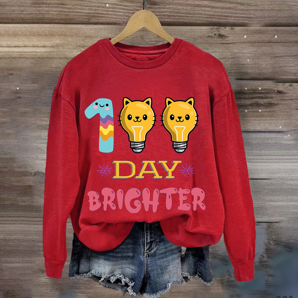 100 Days Brighter Cute Cat Sweatshirt