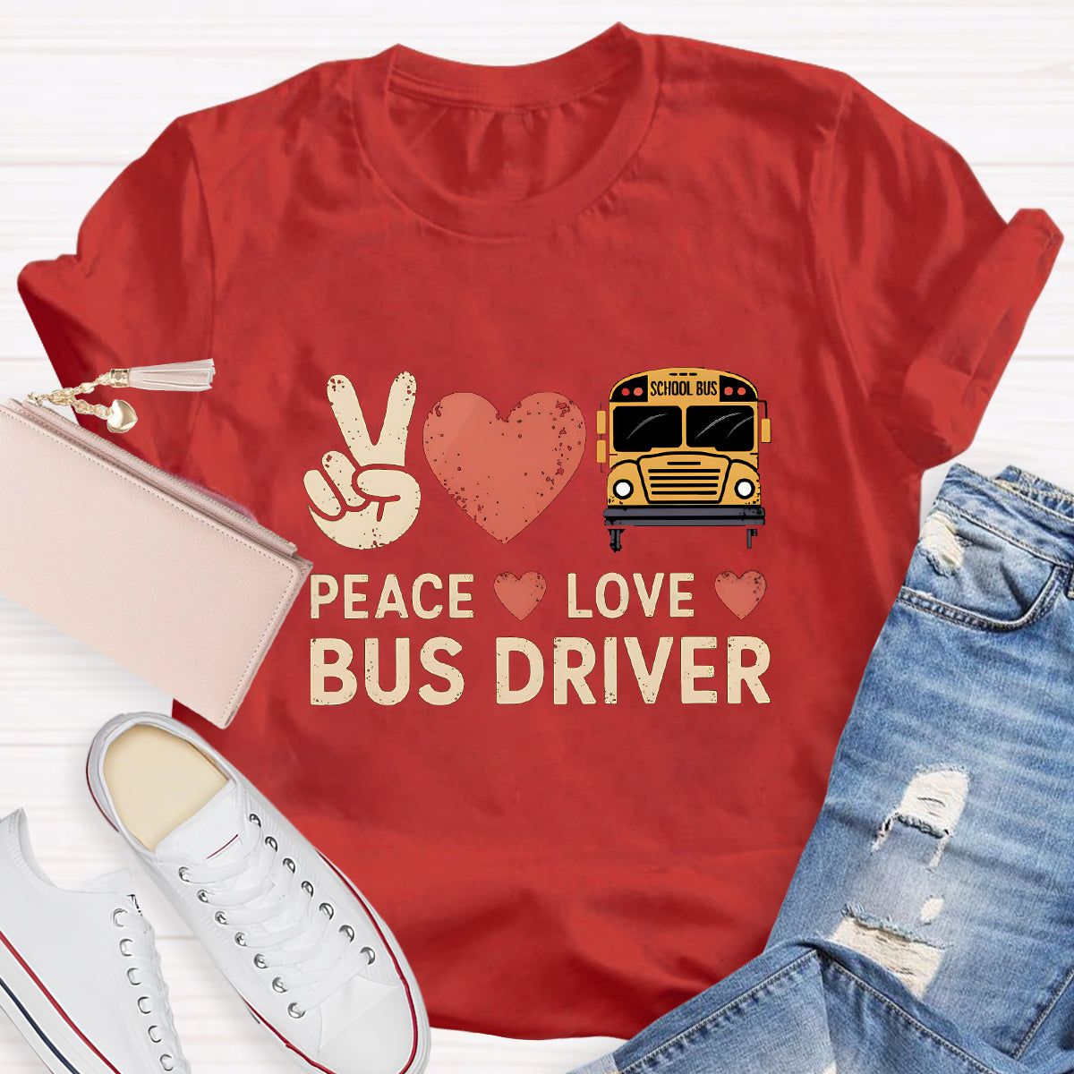 Peace Love Bus Driver T-Shirt