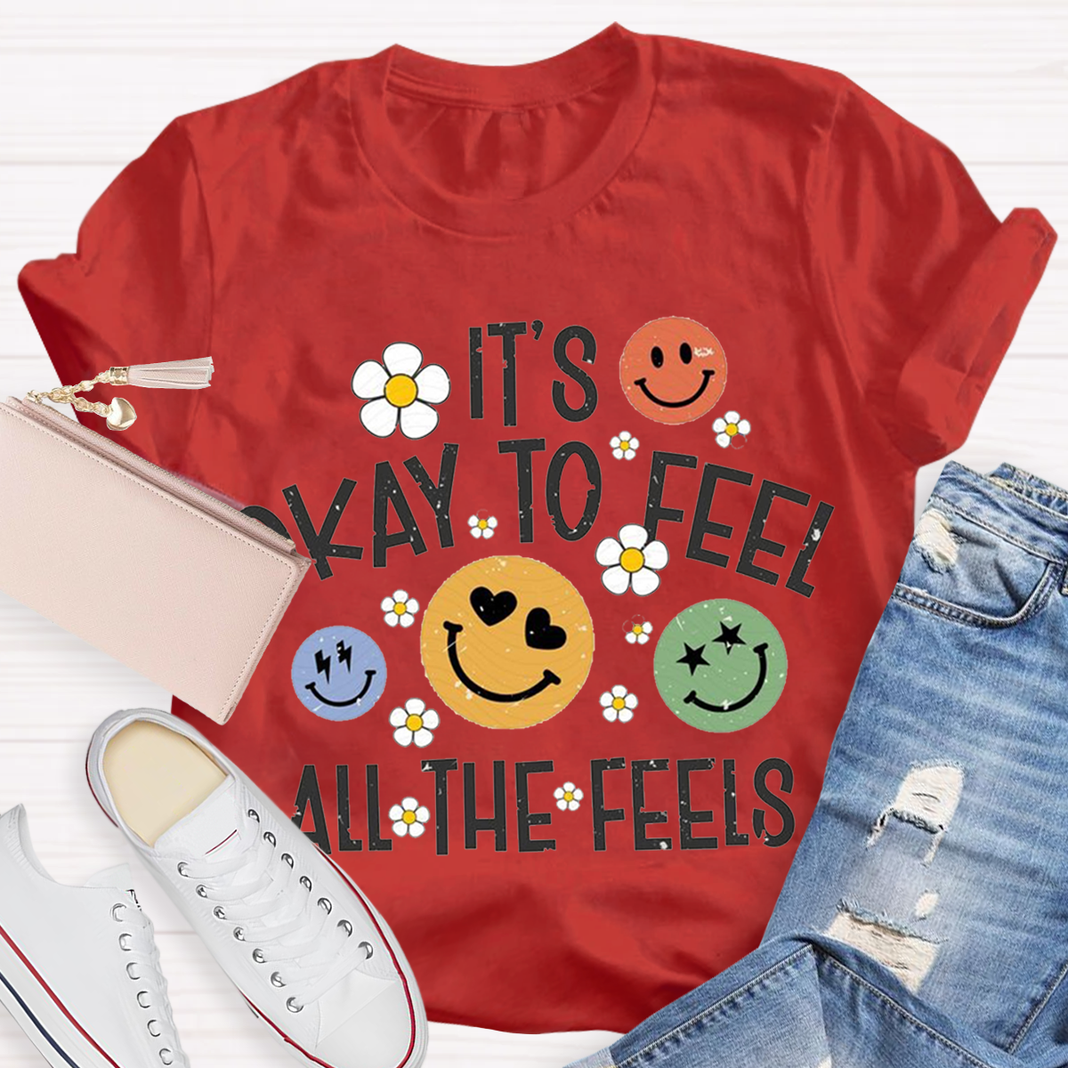 It‘s Ok To Feel All The Feels Cute Teacher T-Shirt