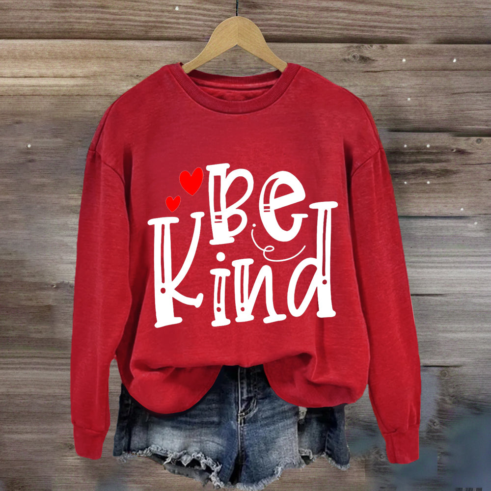 Be Kind Red Heart Teacher Sweatshirt