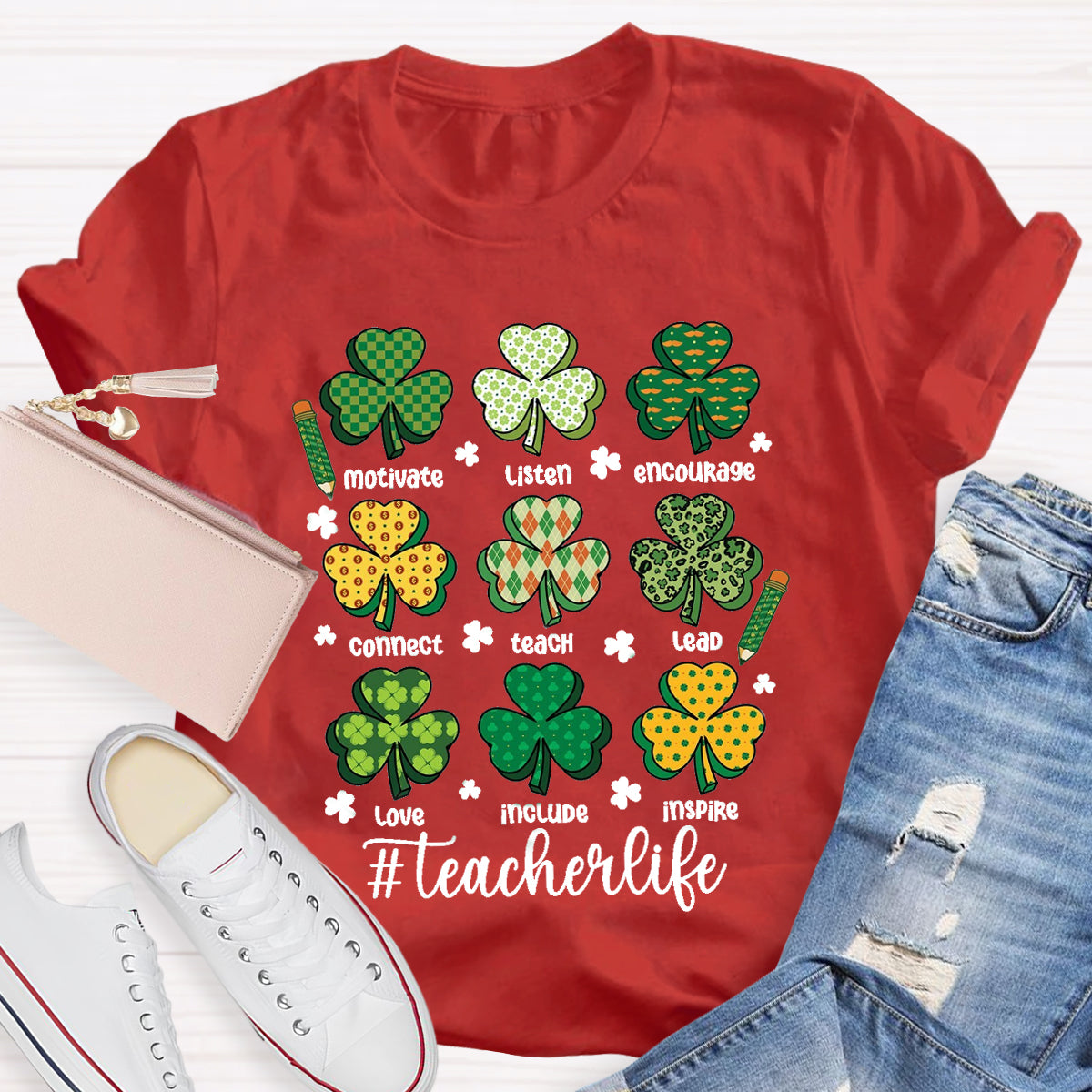 Teacher St Patrick's Day Motivate Listen T-Shirt