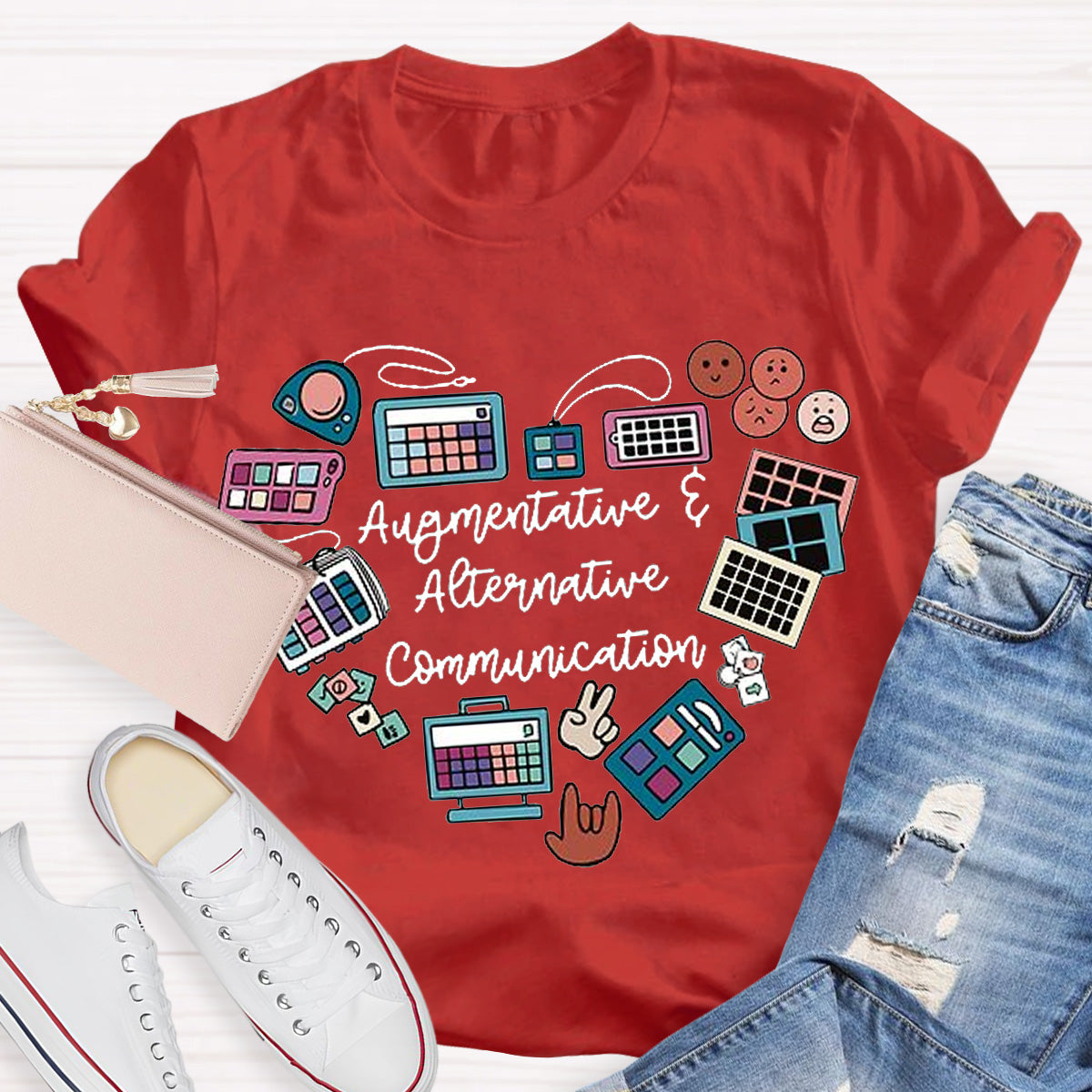 AAC Heart Design Teacher T-Shirt