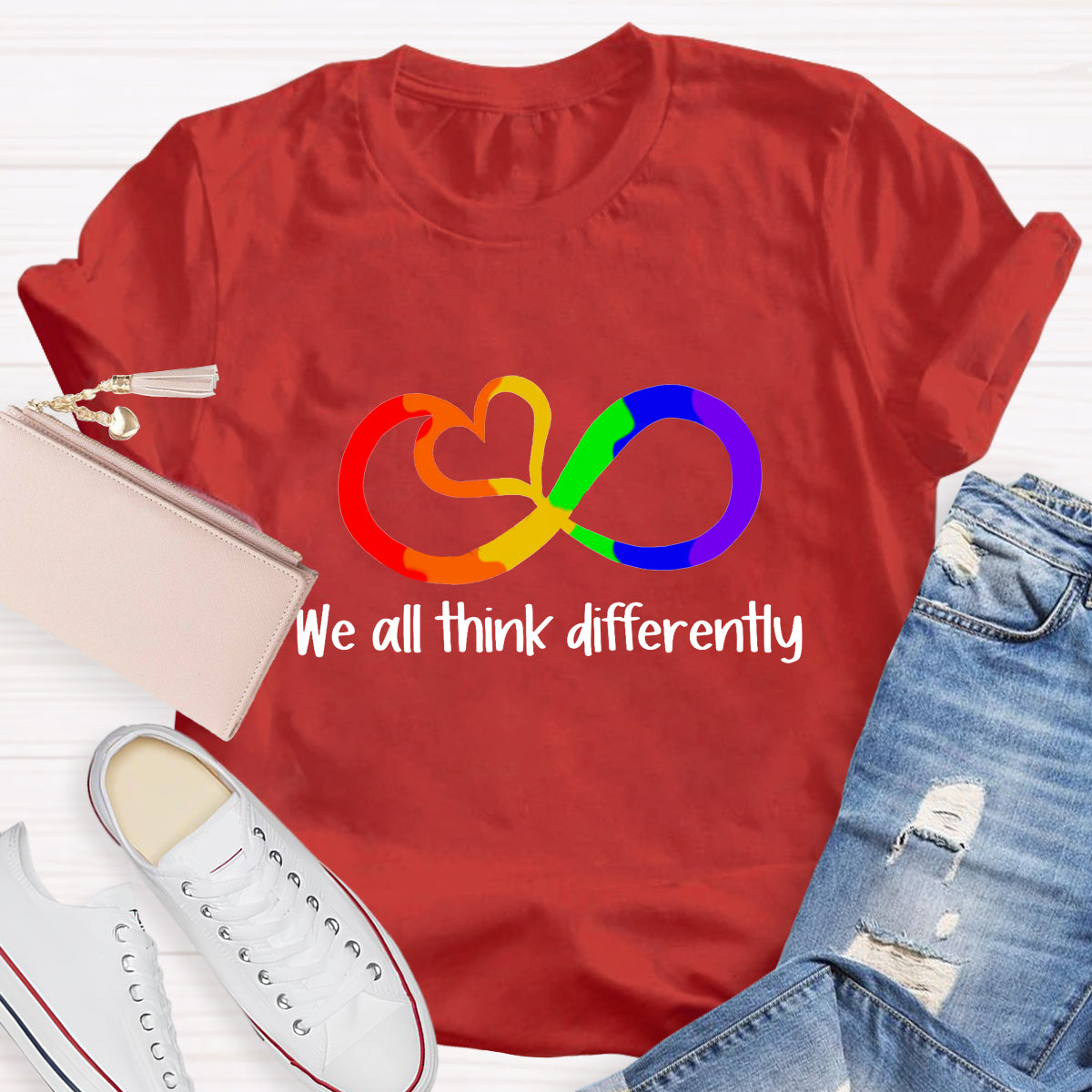 We All Think Differently Teacher T-Shirt