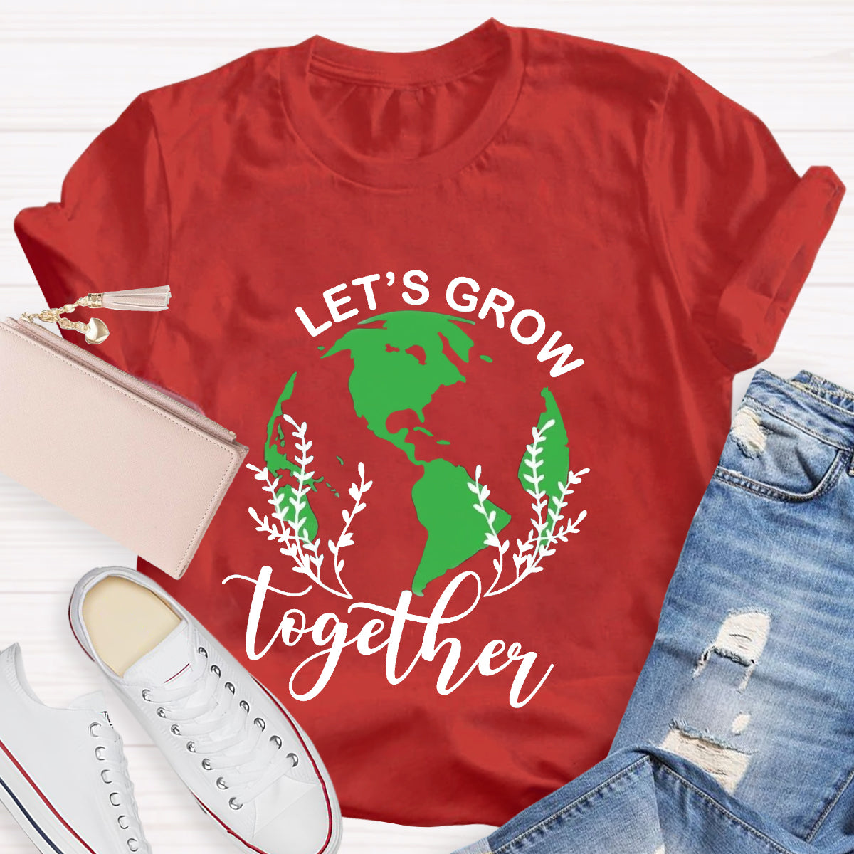 Let's Grow Together Green Earth T-Shirt