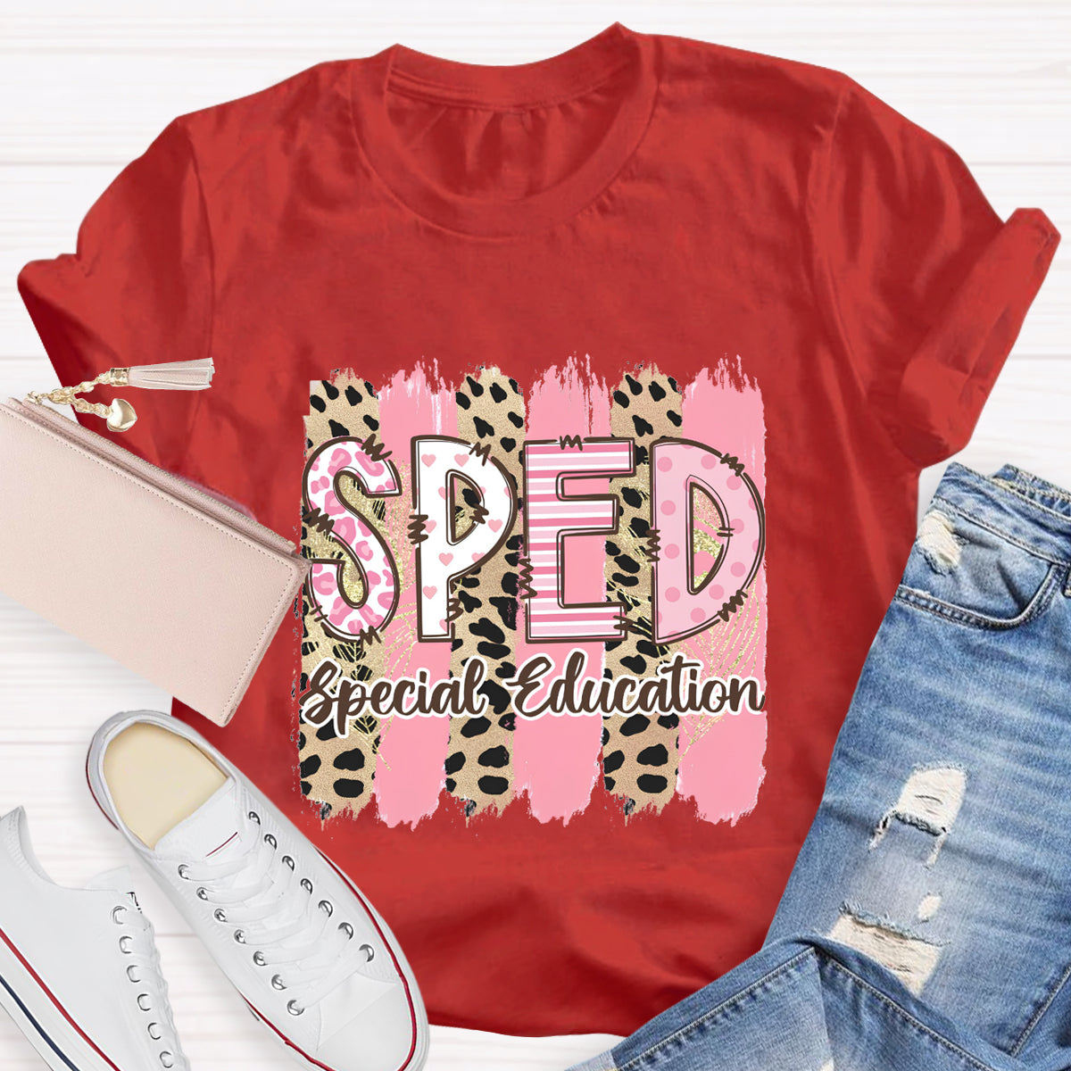 Pink Leopard SPED Special Education T-Shirt