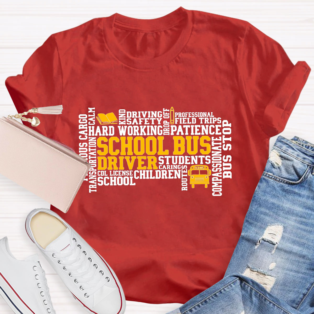 School Bus Driver Caring Students T-Shirt