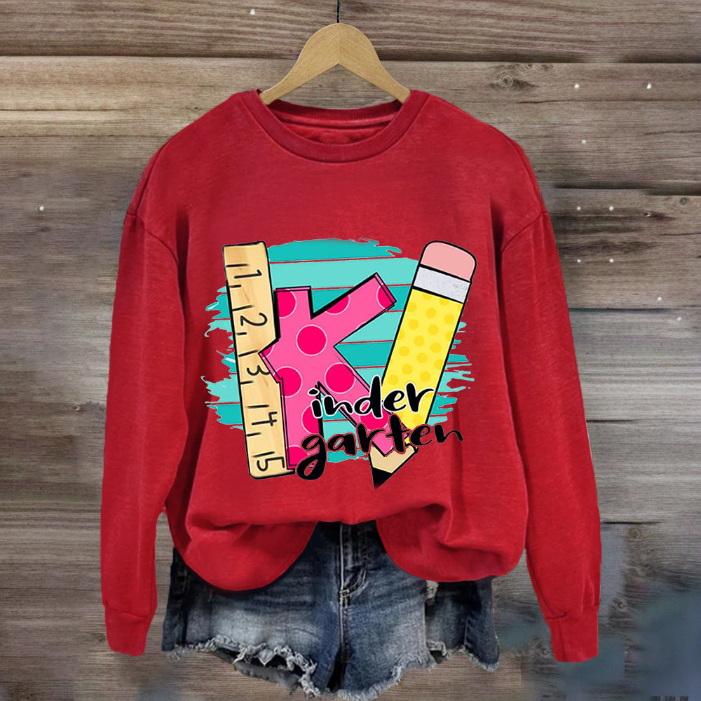 Personalized Grade Ruler Pencil Teacher Sweatshirt