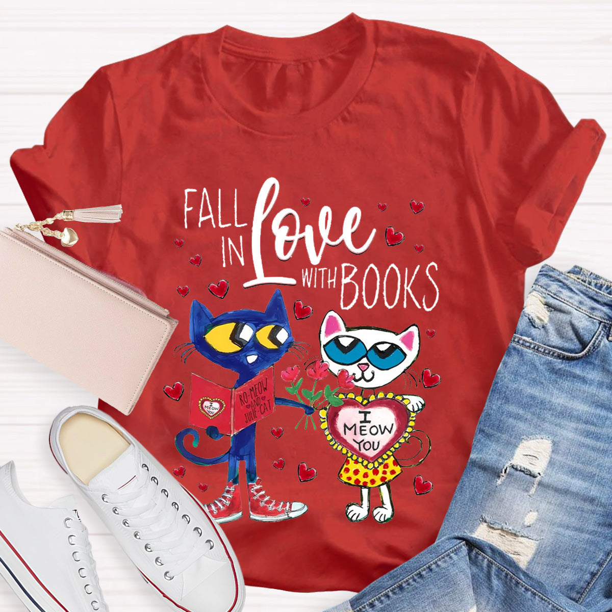 Fall In Love With Book Teacher T-Shirt