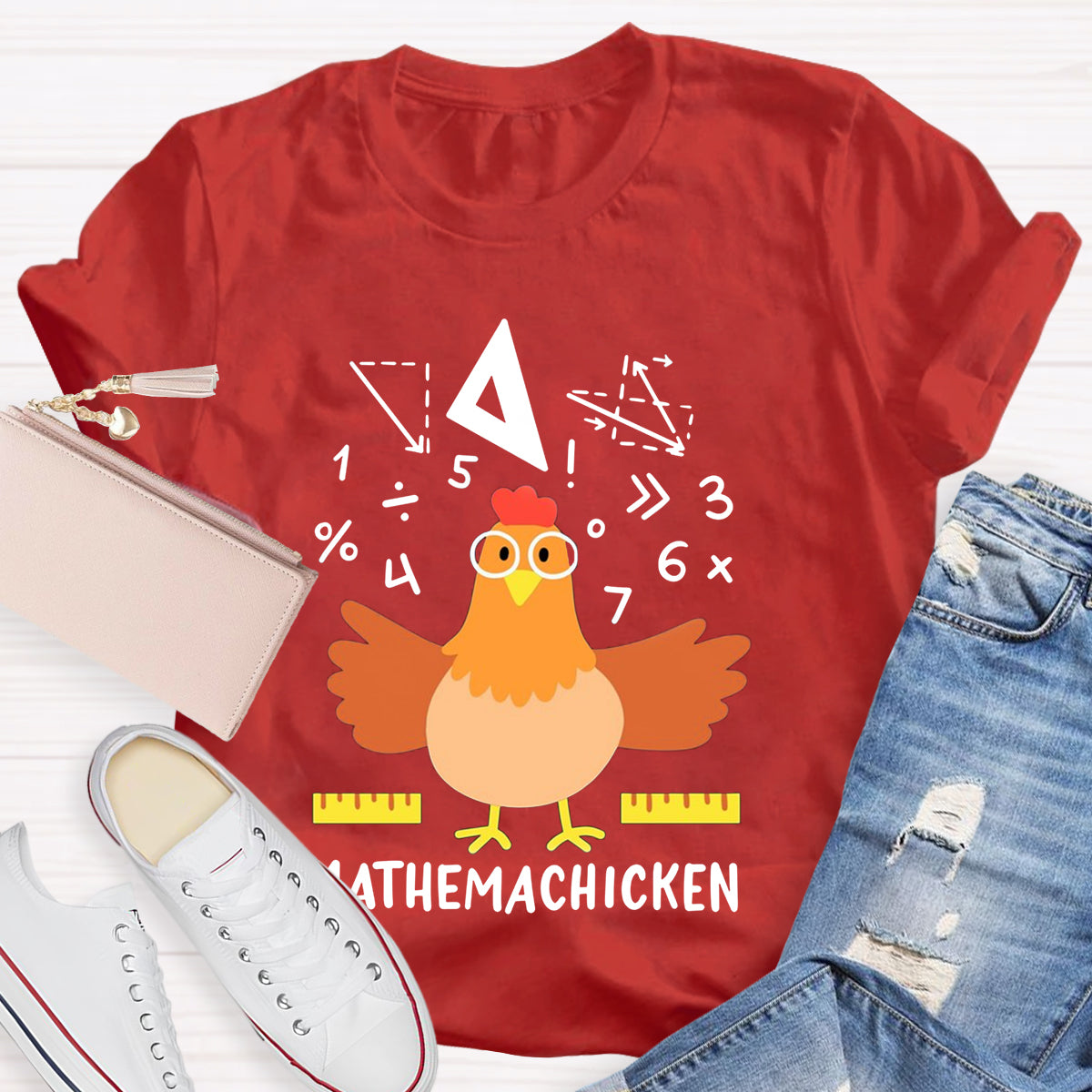 Math Chicken Gag Classic Teacher T-Shirt