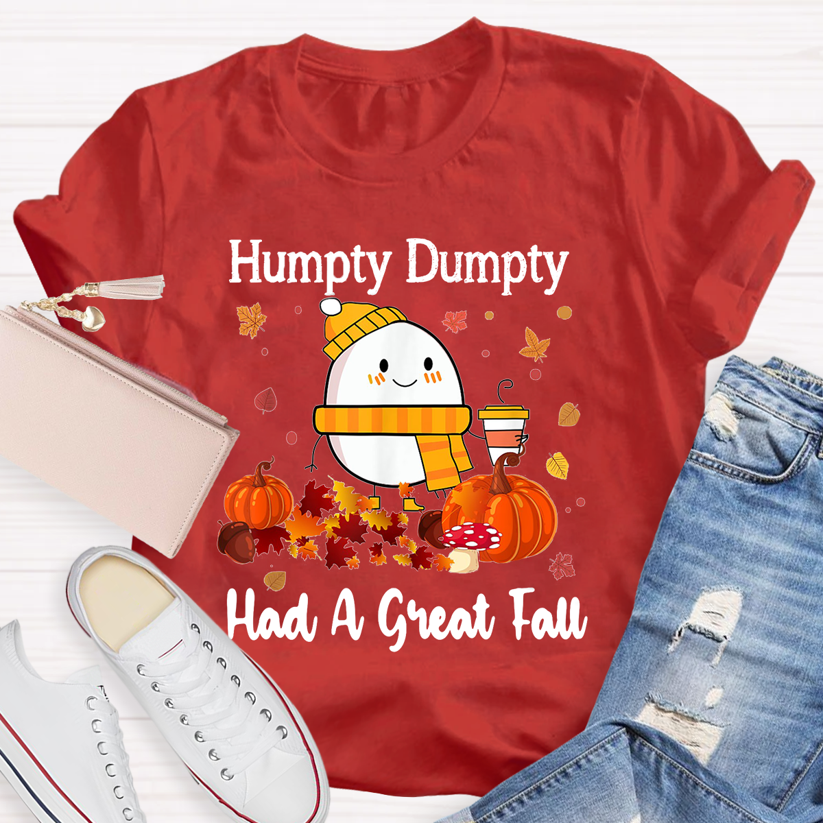 Humpty Happy Autumn Happy Fall Pumpkin T-Shirt