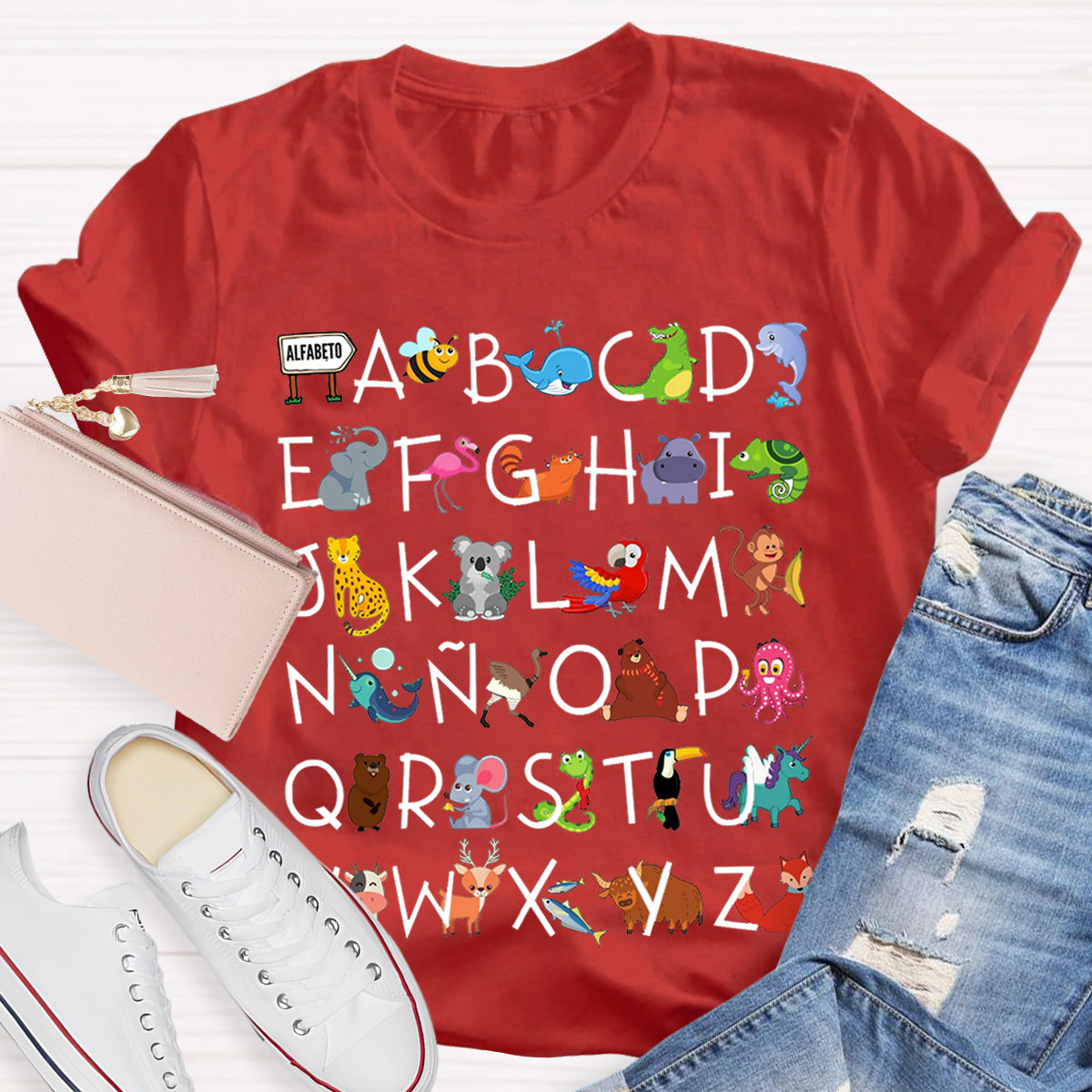 Spanish Alpphabet For Language Teacher Maestra And Spanish Class Teacher T-Shirt