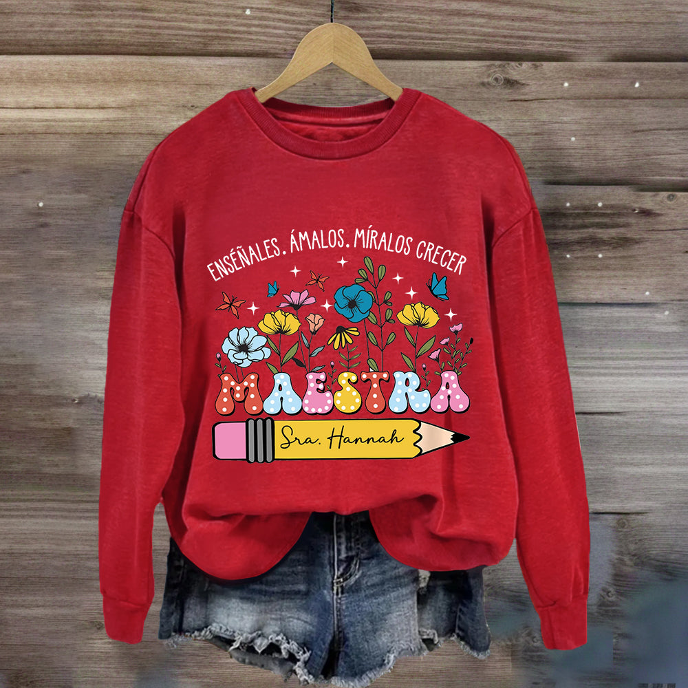 Personalized Maestra Penile Floral Sweatshirt