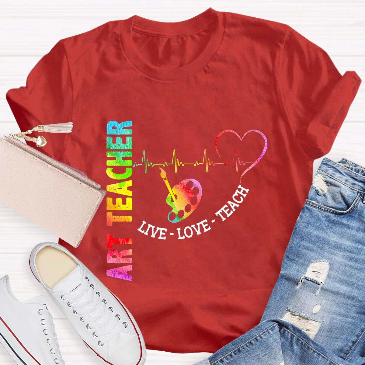 Live Love Teach Art Teacher T-Shirt