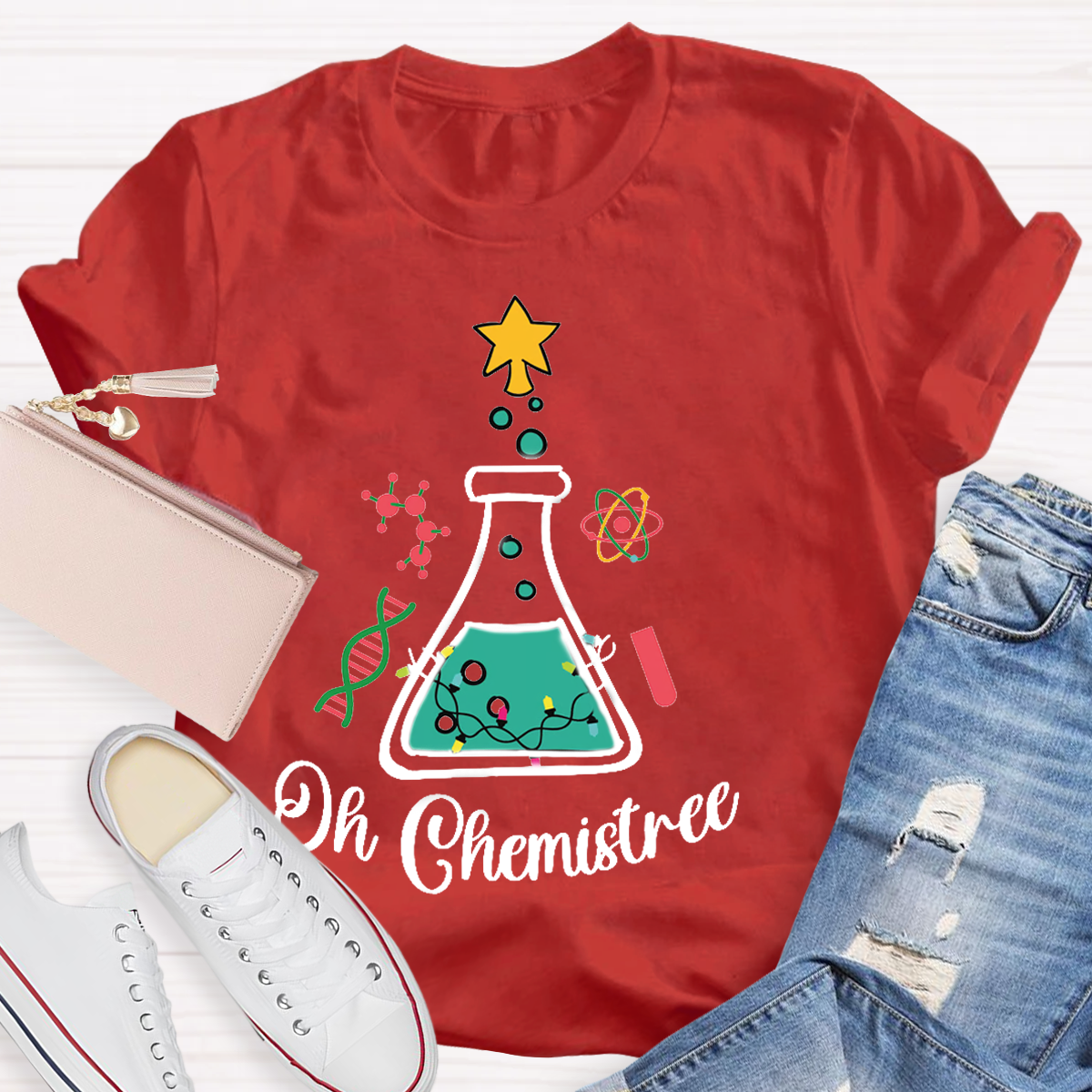 Oh Chemistree Teacher Christmas T-Shirt