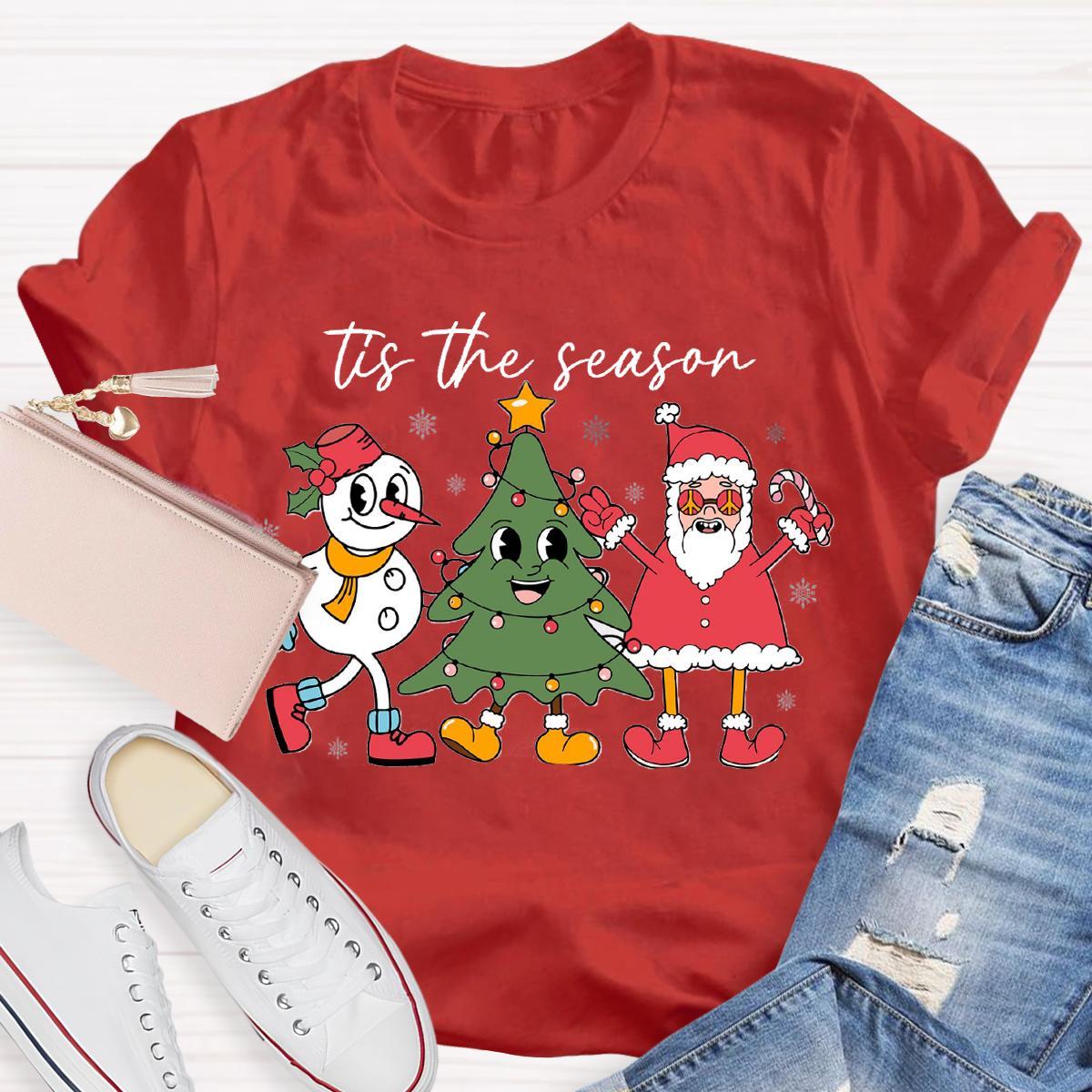 Tis the Season Santa Claus Teacher T-Shirt