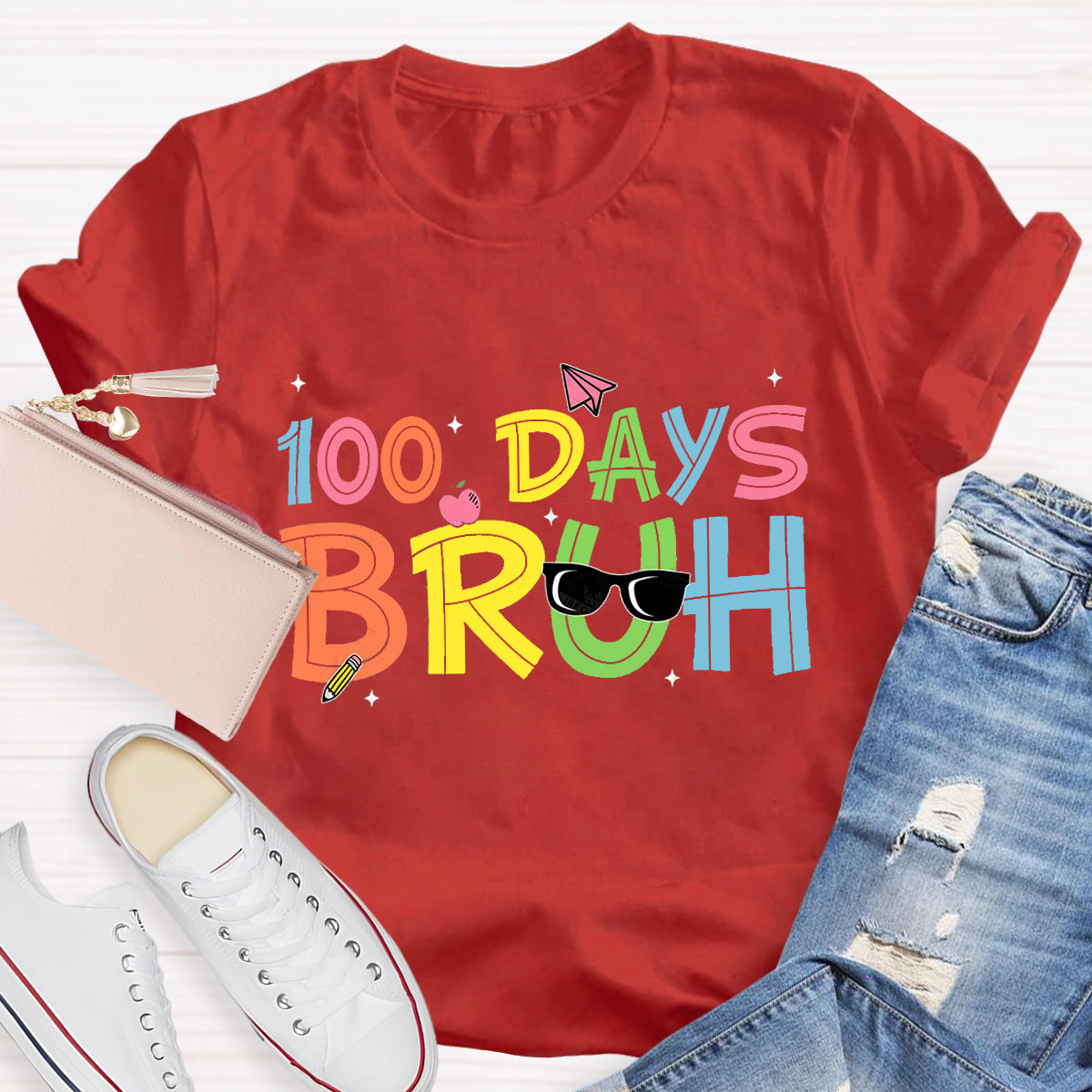 100 Days Bruh Teacher T-Shirt