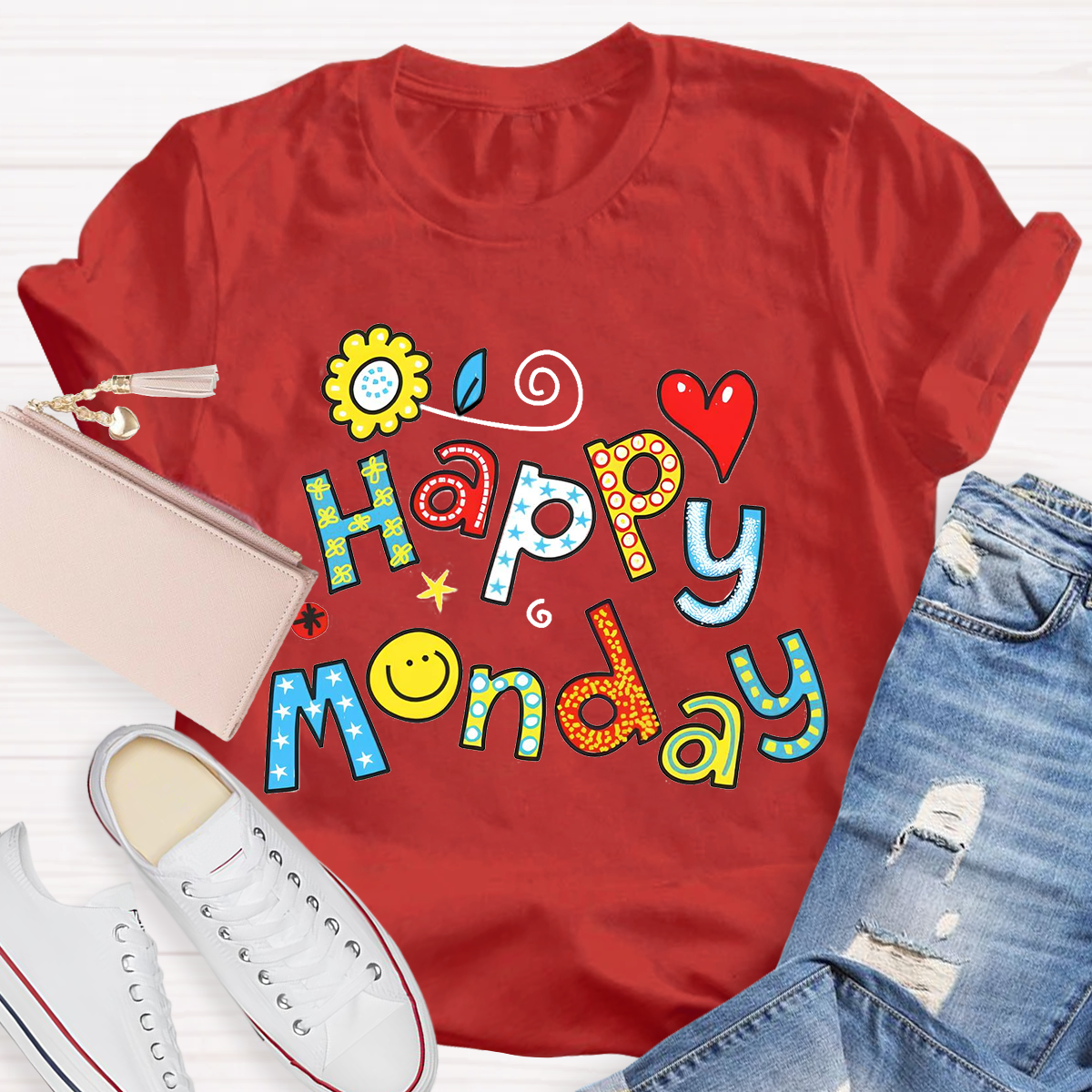 Personalized Day of the Week Happy Monday Funny Design T-Shirt