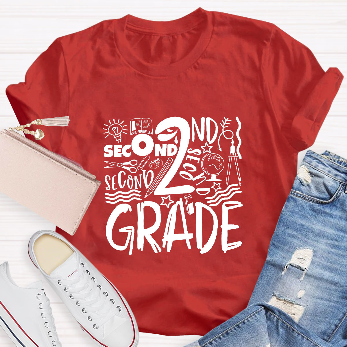 Personalized Grade Second Teacher T-Shirt