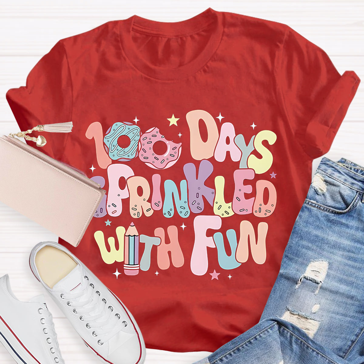 100 Days Sprinkled With Fun Teacher T-Shirt