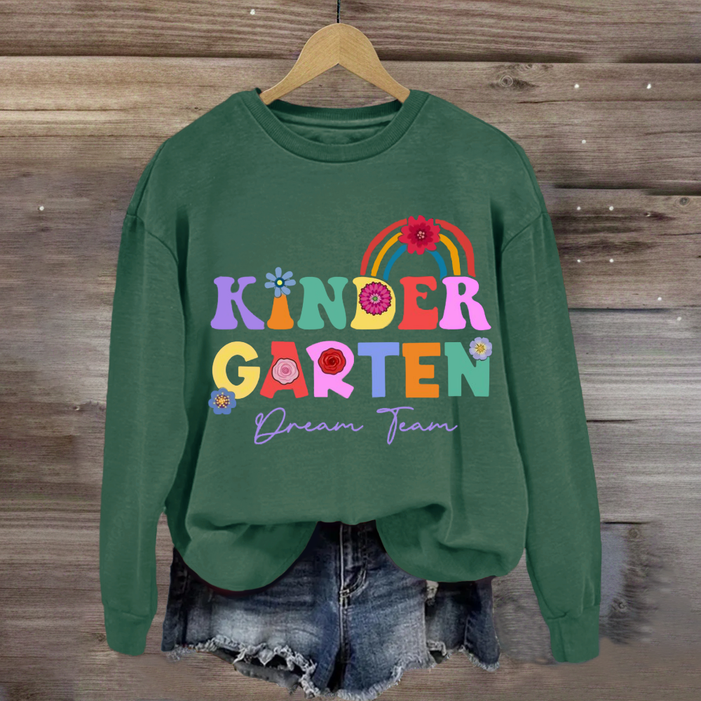 Personalized Grade Dream Team Floral Rainbow Sweatshirt