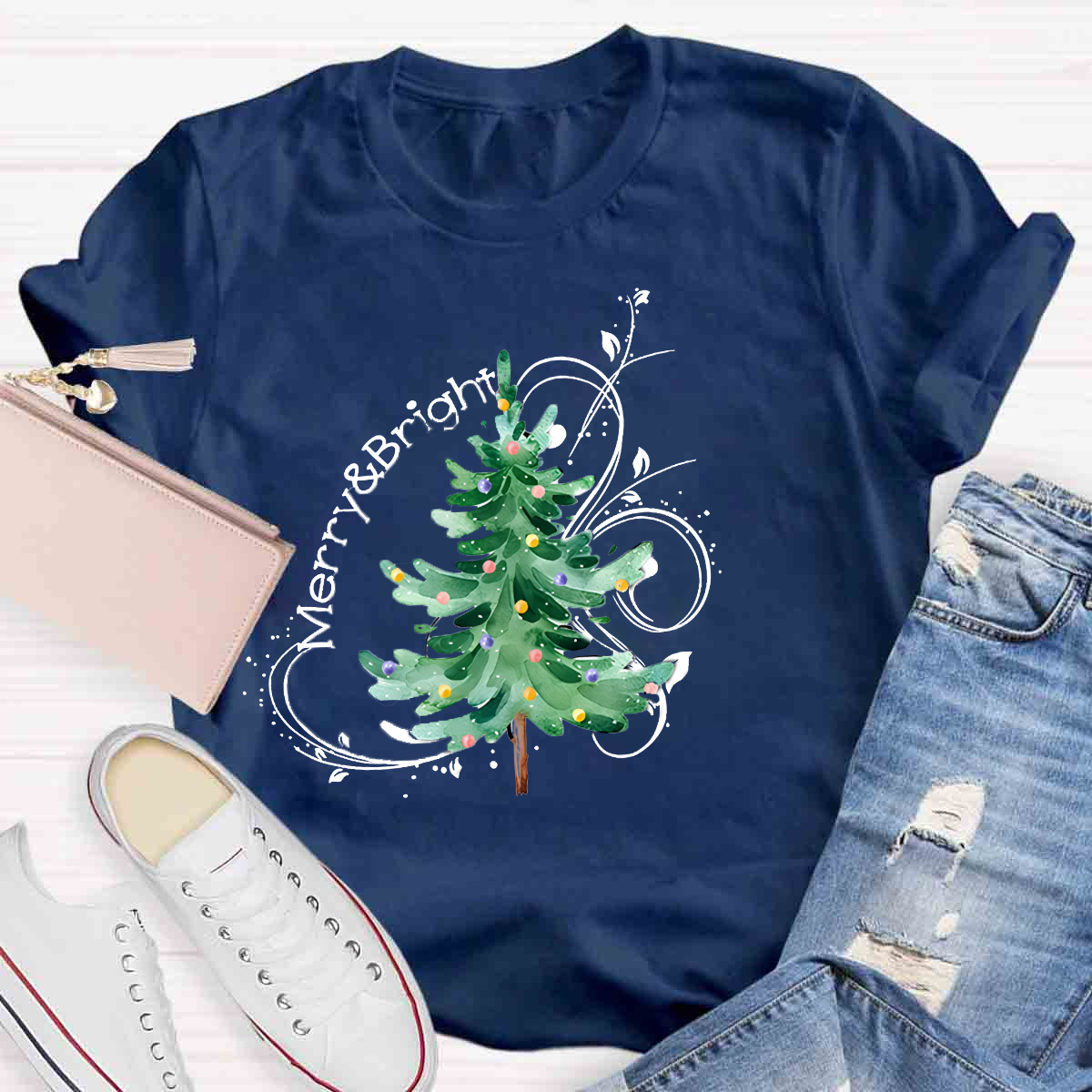 Merry And Bright Christmas Tree Class T-Shirt