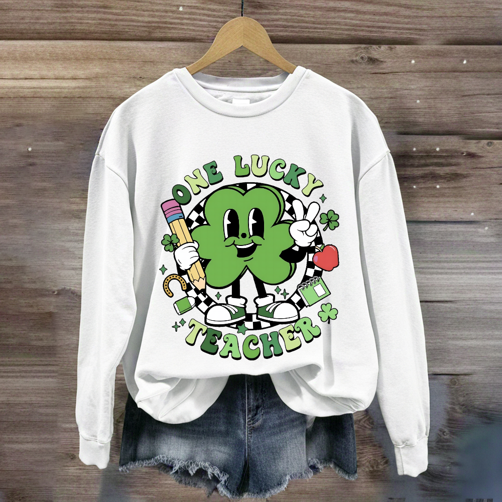 One Lucky Teacher Shamrock Sweatshirt