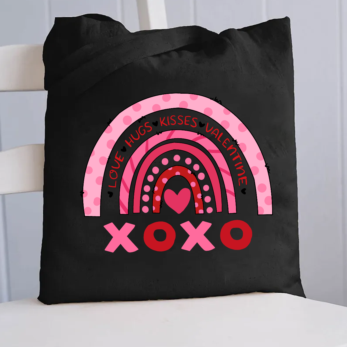 Love Hugs Kisses Valentines Canvas Tote Bag