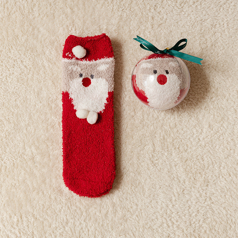 Christmas Coral Fleece Socks