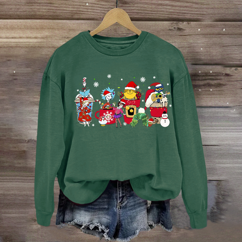 Christmas Pete the Cat Coffee Sweatshirt