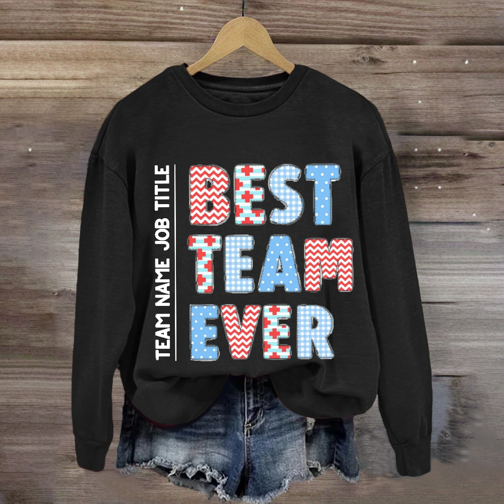 Personalized Team Name Plaid Design Sweatshirt