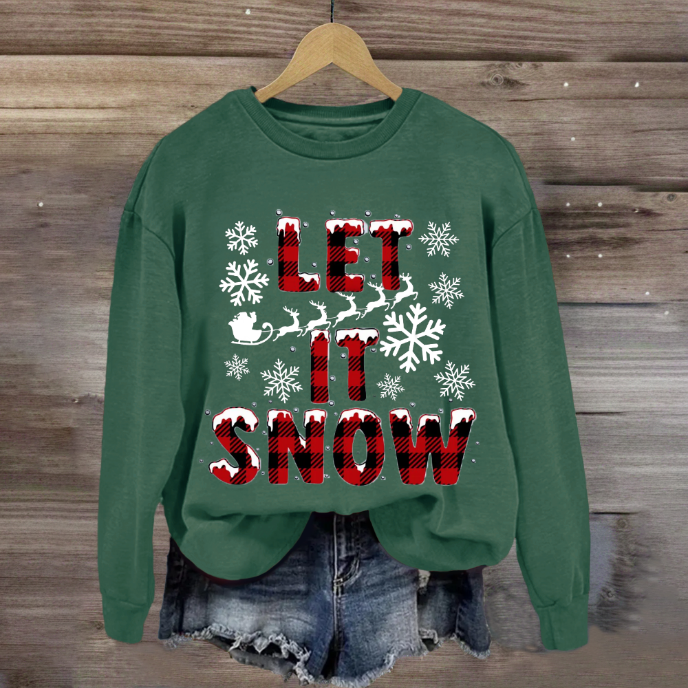 Let It Snow Red Plaid Sweatshirt