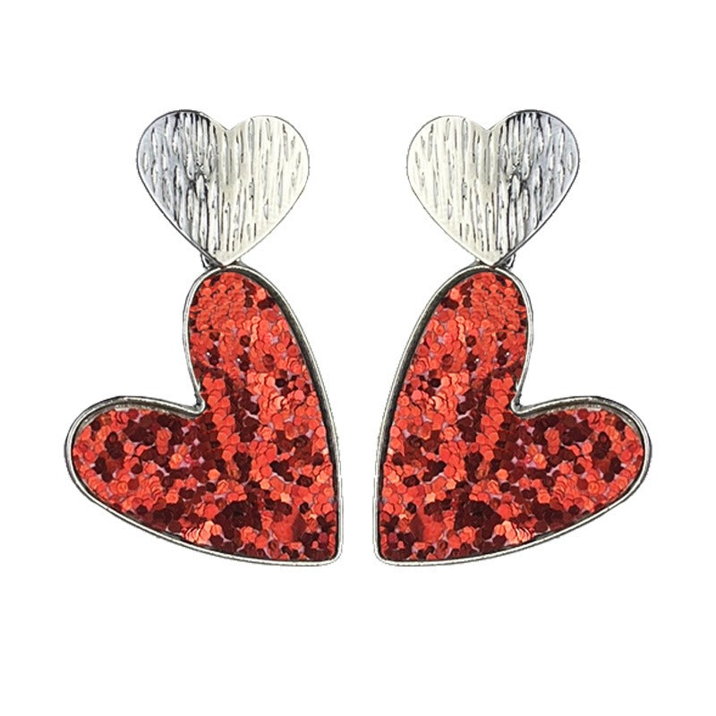 Glittering Heart Earrings