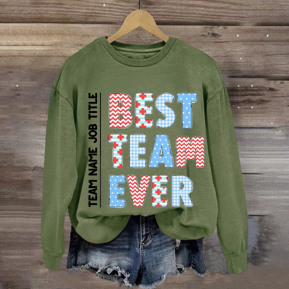 Personalized Team Name Plaid Design Sweatshirt