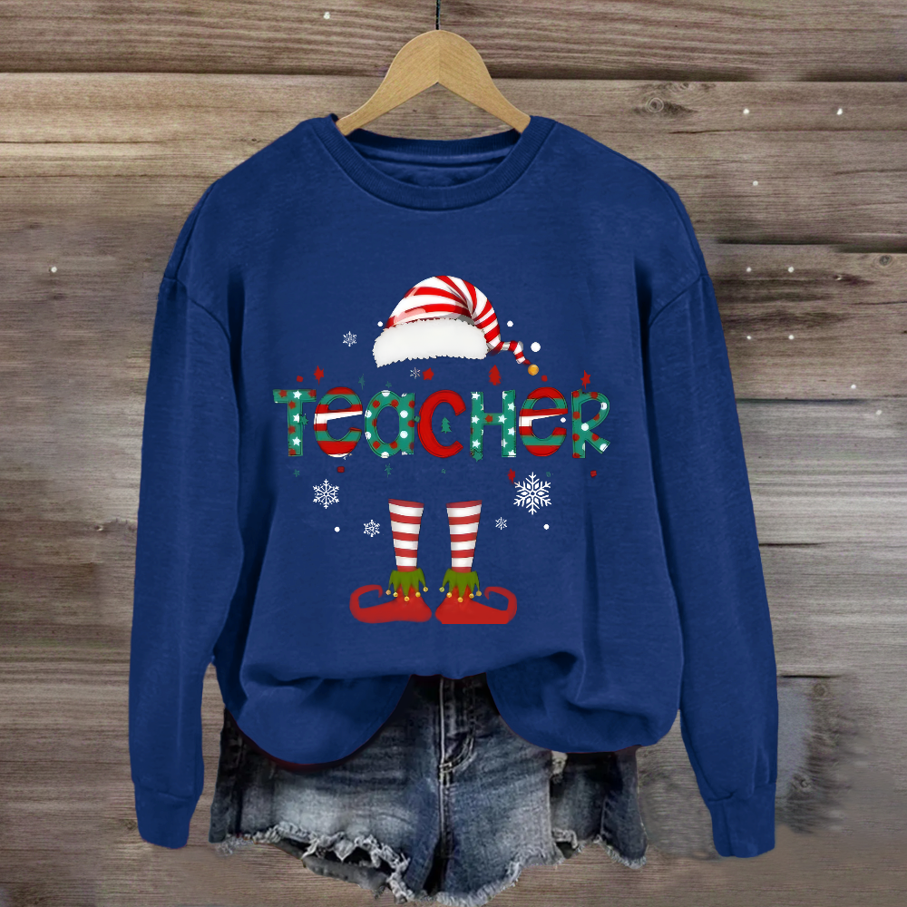 Christmas Teacher Elf Sweatshirt