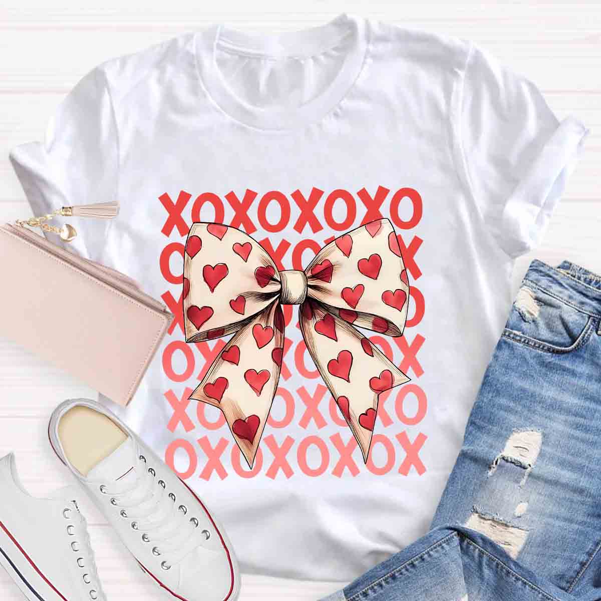 Pink Bow Xoxo Valentine T-Shirt