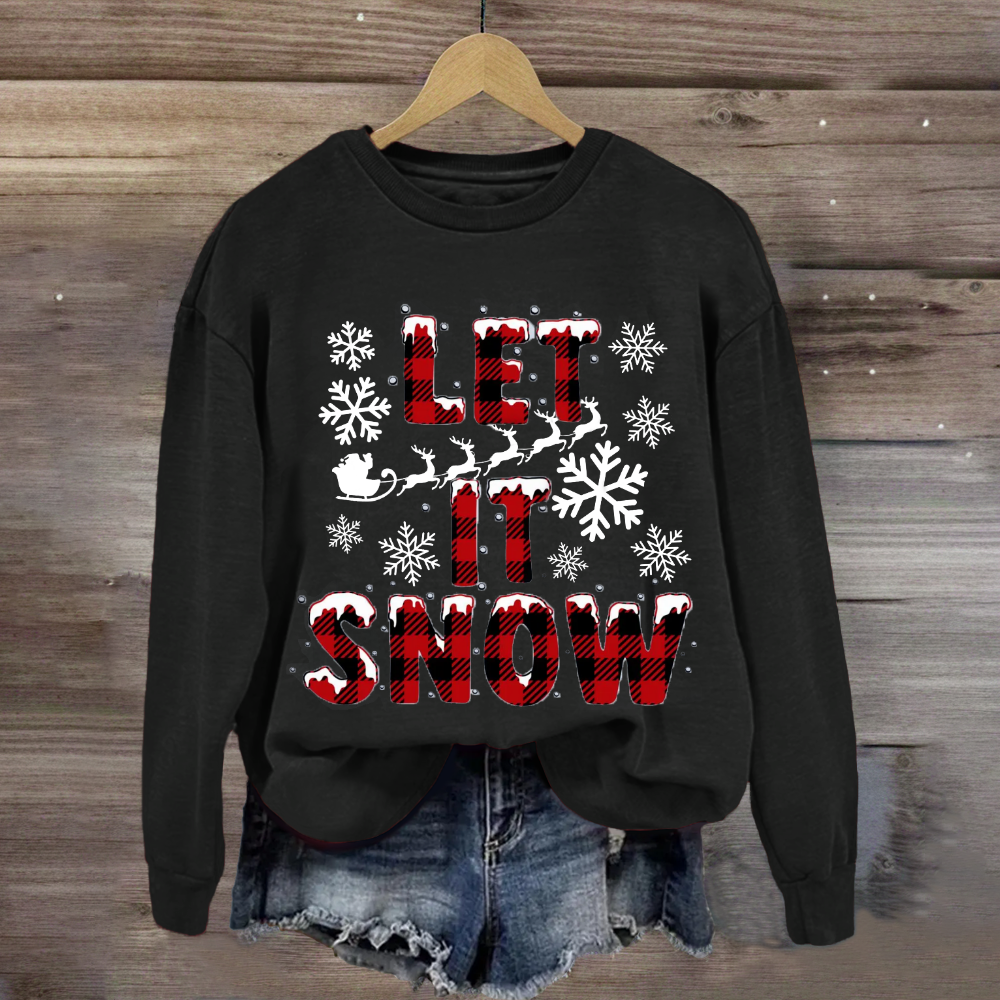 Let It Snow Red Plaid Sweatshirt