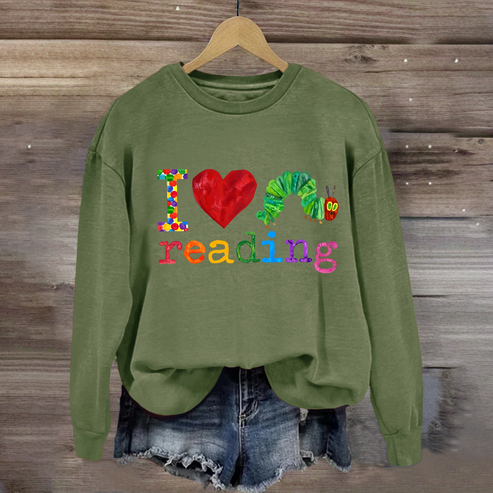 I Love Reading Caterpillar Sweatshirt