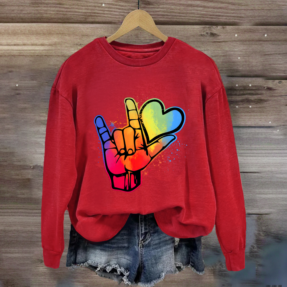 Love Sign Hand Sweatshirt