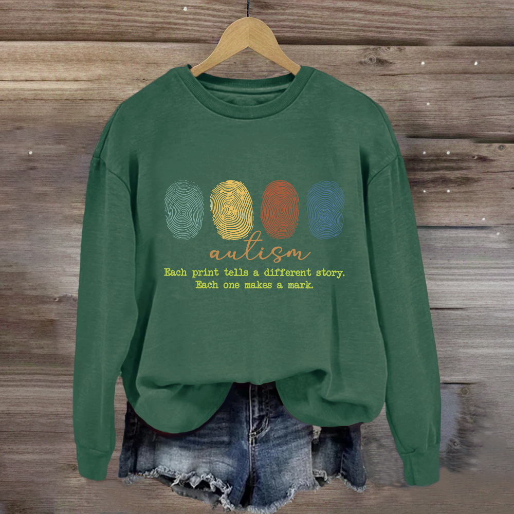 Autism Each Print Tells A Different Story Sweatshirt