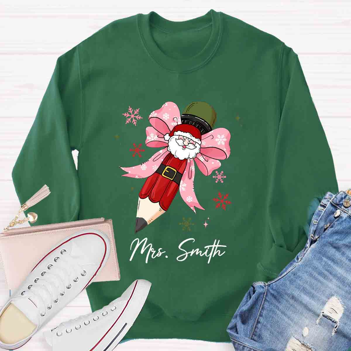 Personalized Name Pencil Teacher Sweatshirt