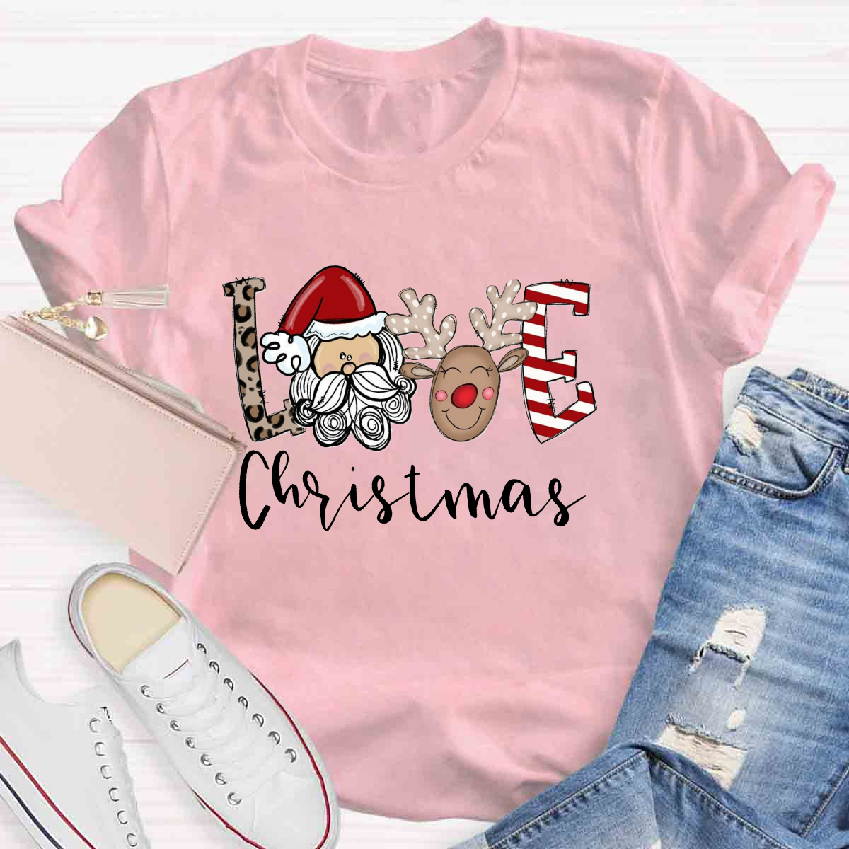 Love Christmas Santa Claus Teacher T-Shirt