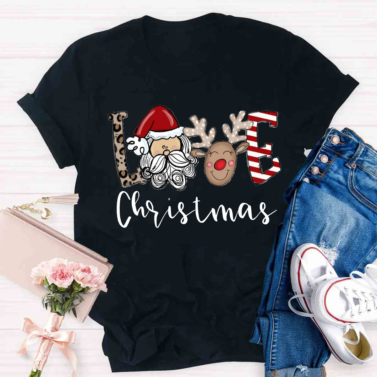 Love Christmas Santa Claus Teacher T-Shirt