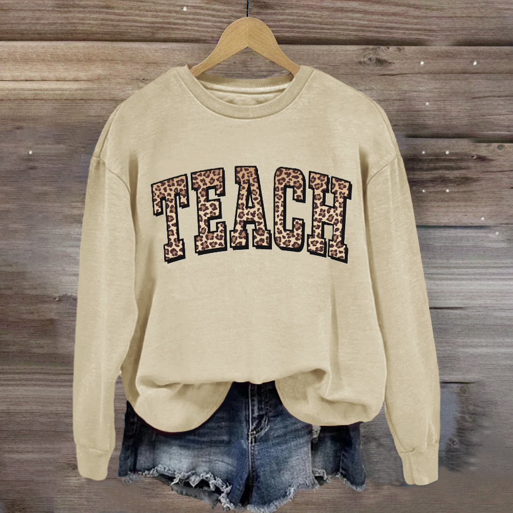 Leopard Teach Print Sweatshirt