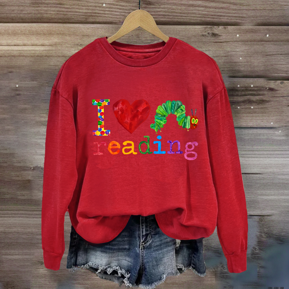 I Love Reading Caterpillar Sweatshirt