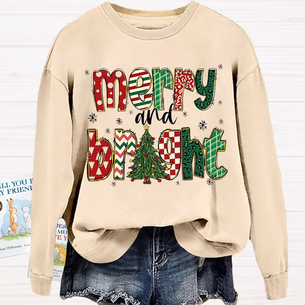 Merry And Bright Retro Christmas Sweatshirt