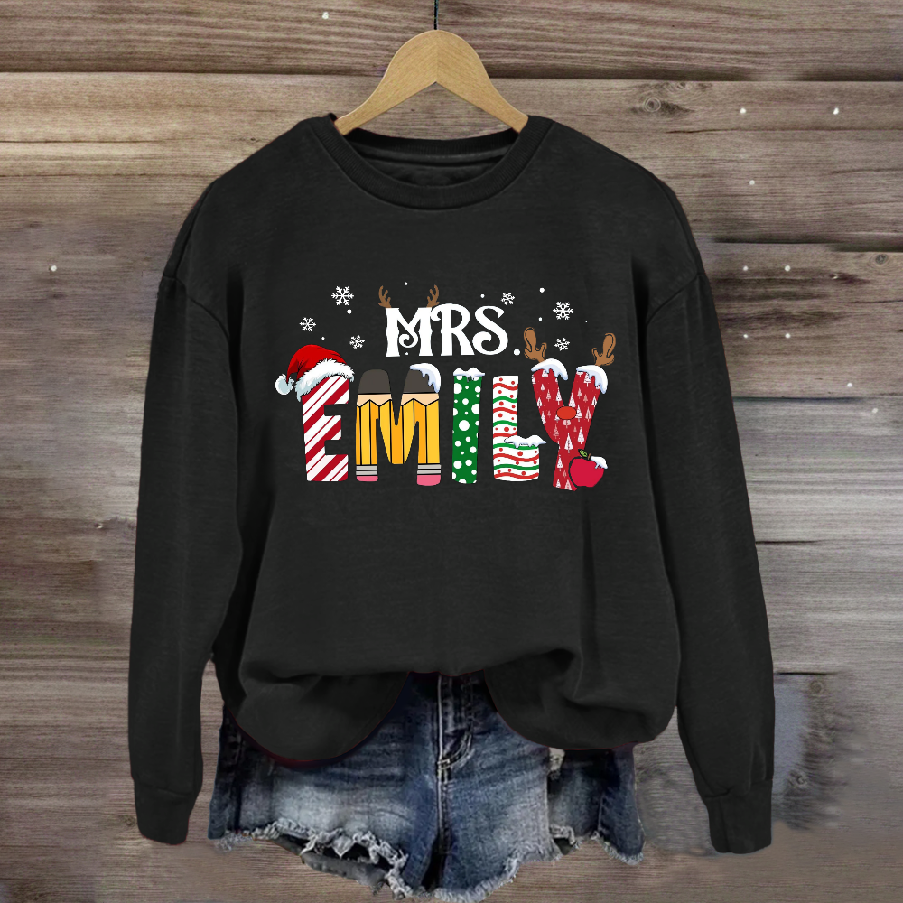 Personalized Name Christmas Emily Sweatshirt